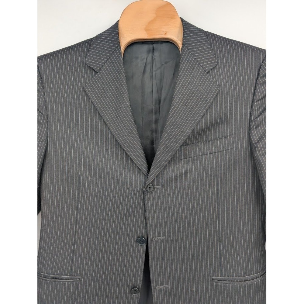 Canali Men's Gray Pinstripe 3 button Suit Jacket 100% Wool 50 7 R European 40 US